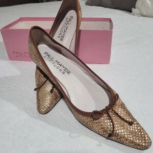Bronze/Gold Mid Heel pump